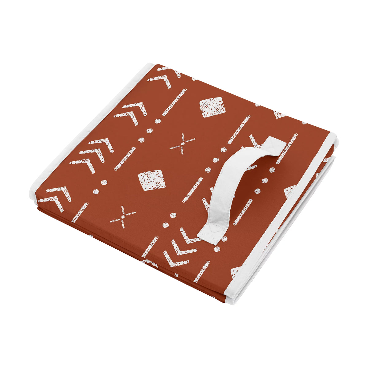 Rust and White Fabric Storage Bins Set of 2 G498946