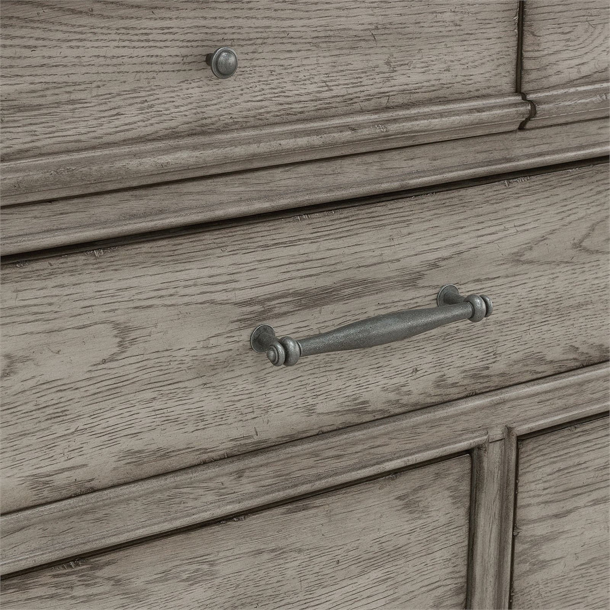 10 Drawer Wood Dresser + Mirror in Gray Z1502