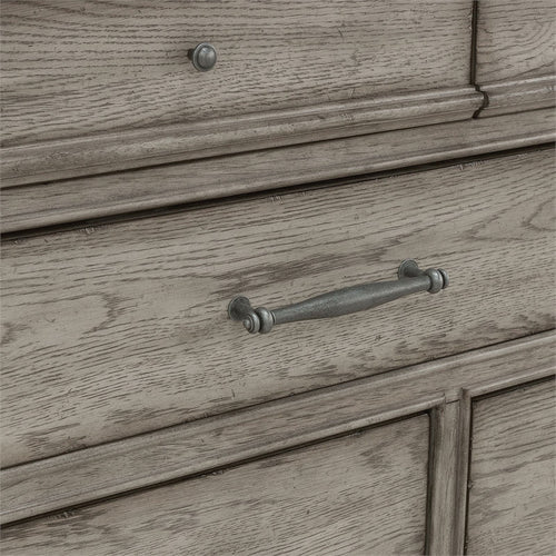 10 Drawer Wood Dresser + Mirror in Gray Z1502