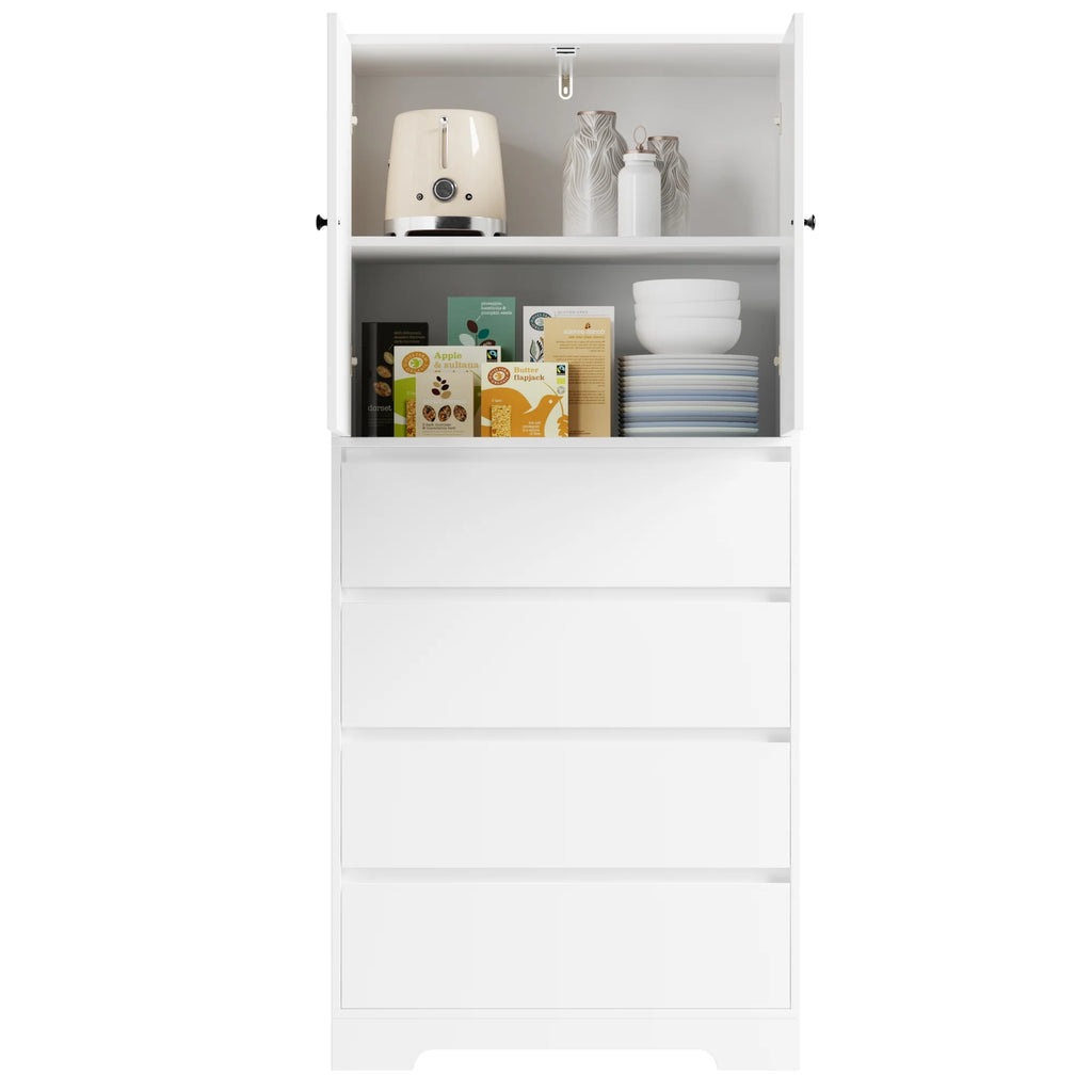 White 4 Drawer Wood Freestanding Storage Cabinet V428157
