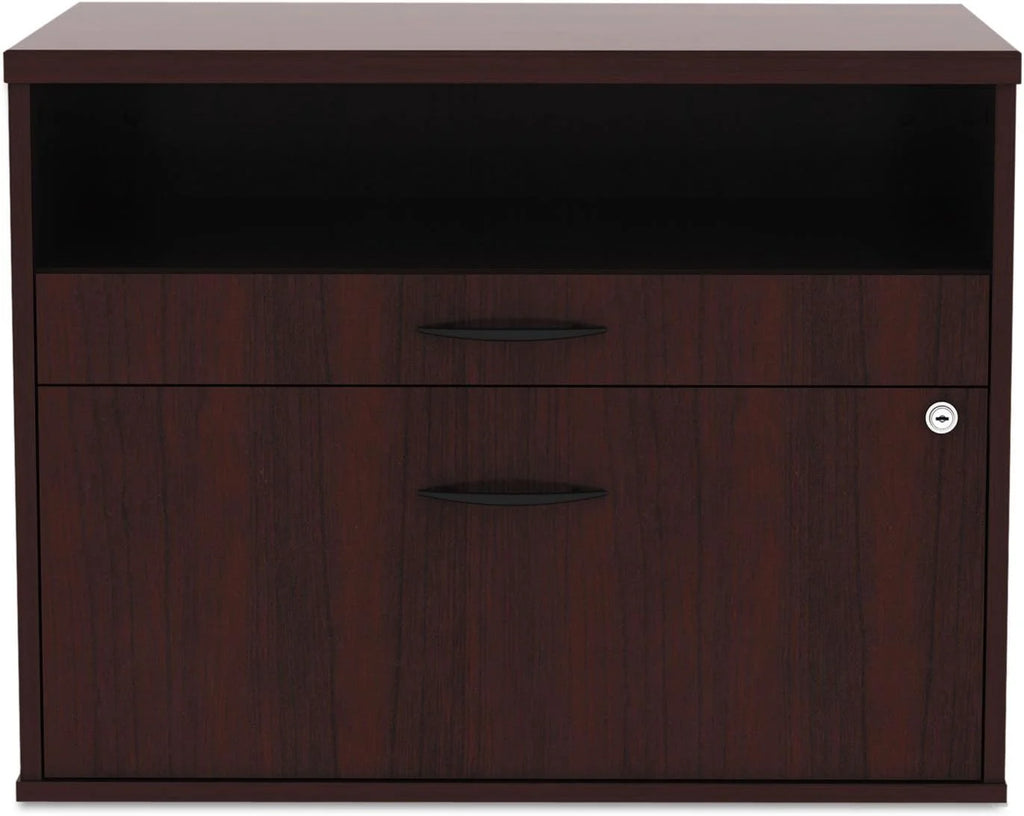 2-Drawer Low File Cabinet Credenza - Mahogany F147808