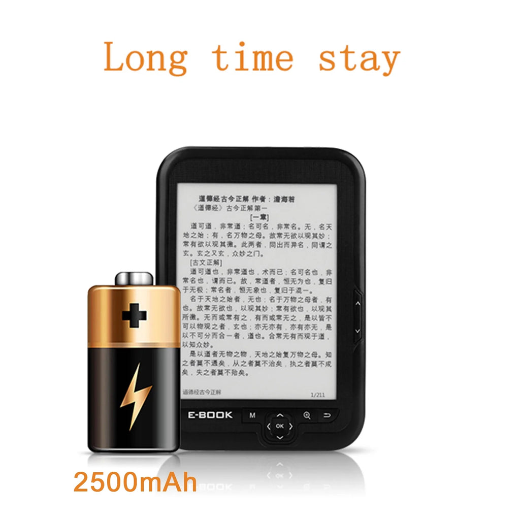 Ebook Reader High Clear Ink Screen Double RAM Adjustable Fonts 1024*768 Resolution K27008