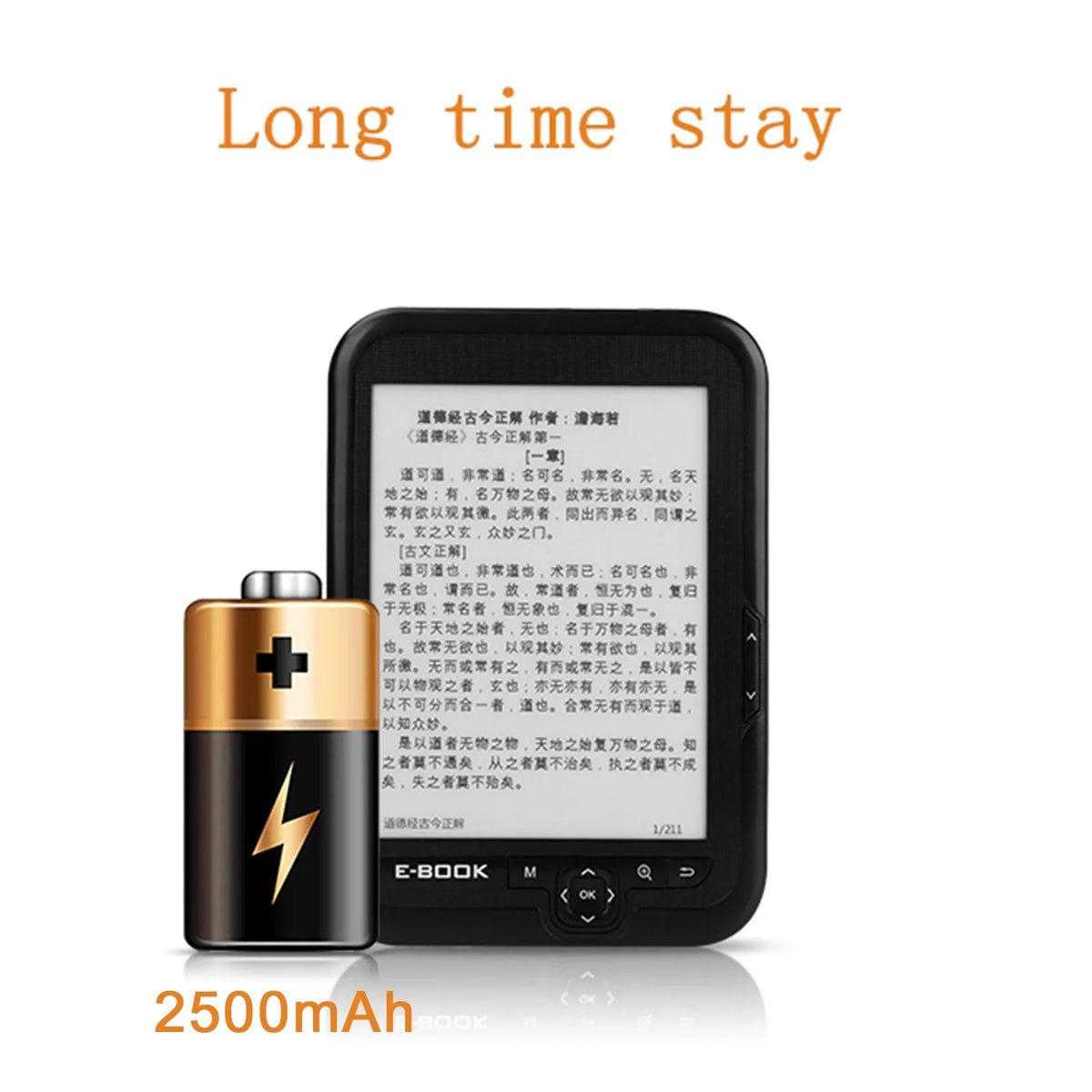 Ebook Reader High Clear Ink Screen Double RAM Adjustable Fonts 1024*768 Resolution K27008