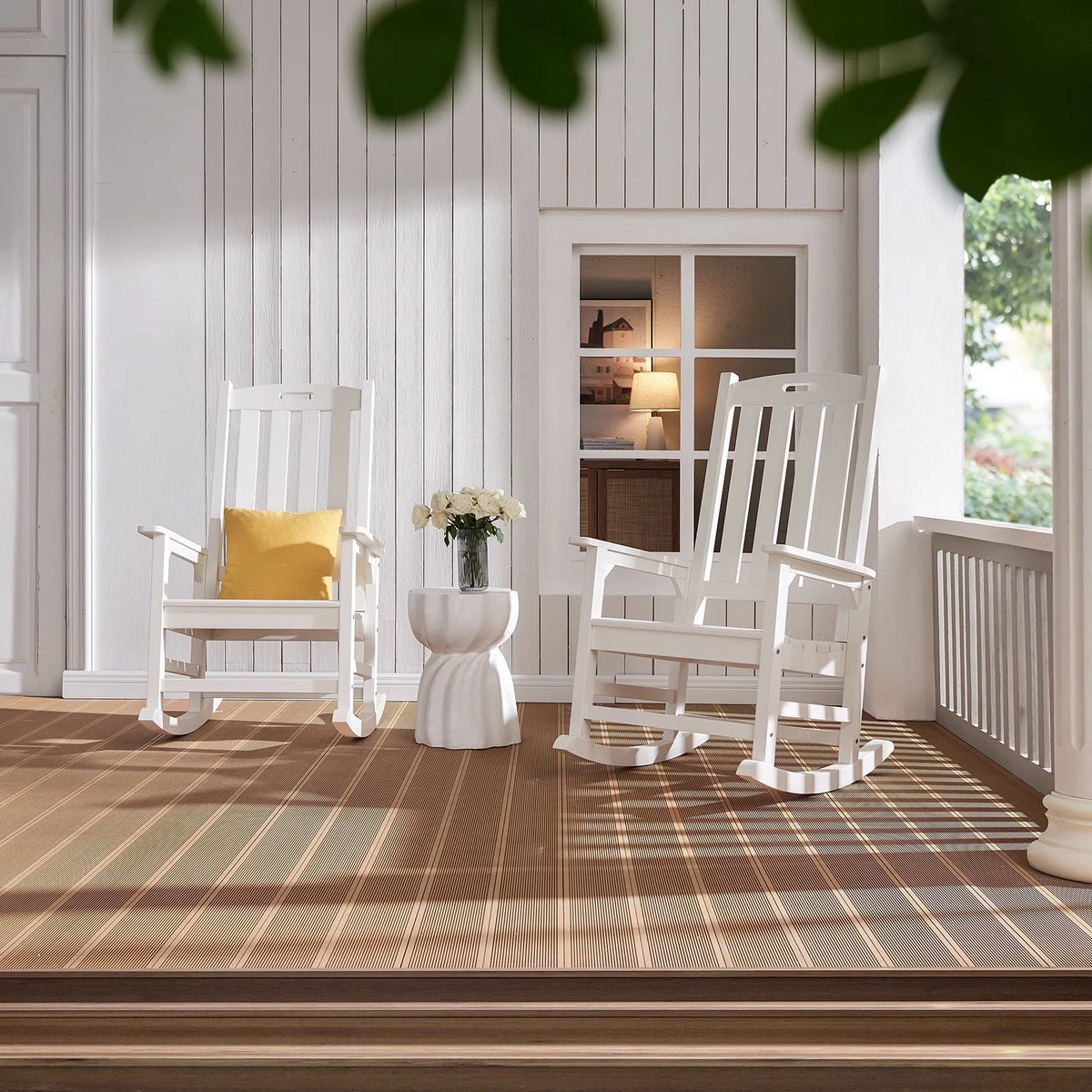 White Poly Lumber Rocking Chair with High Back O859