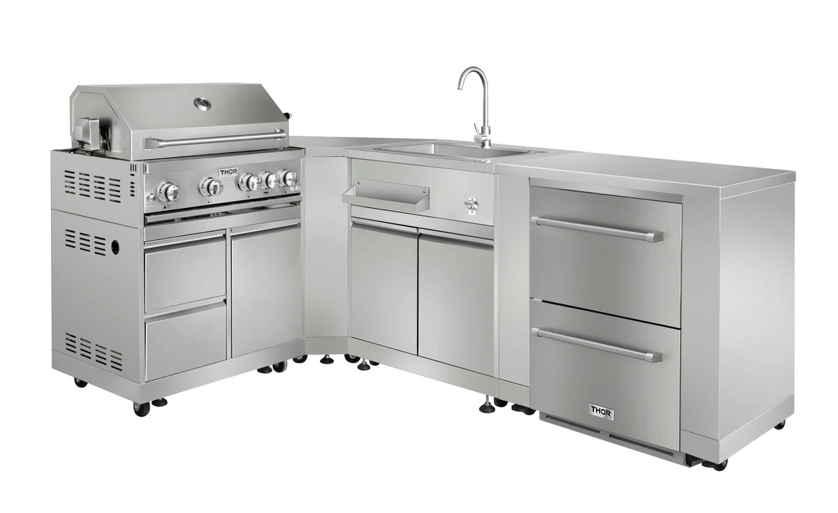 Outdoor Kitchen Package with Propane Gas Grill and Refrigerator I11687