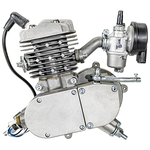 80cc Motorized Bicycle Engine Kit Ceramic Coated Cylinder Silver 36 Tooth S646