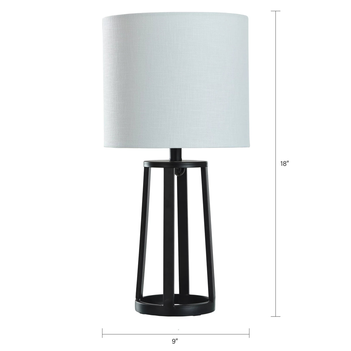 Matte Black Table Lamp with Drum Shade R31574
