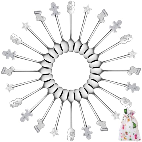 24 Pack Stainless Steel Mini Spoons Set E413498
