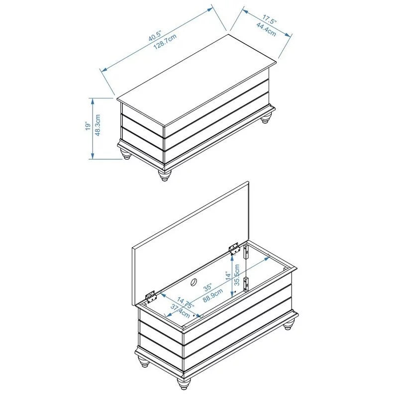 White Flip Top Cedar Storage Bench J95312
