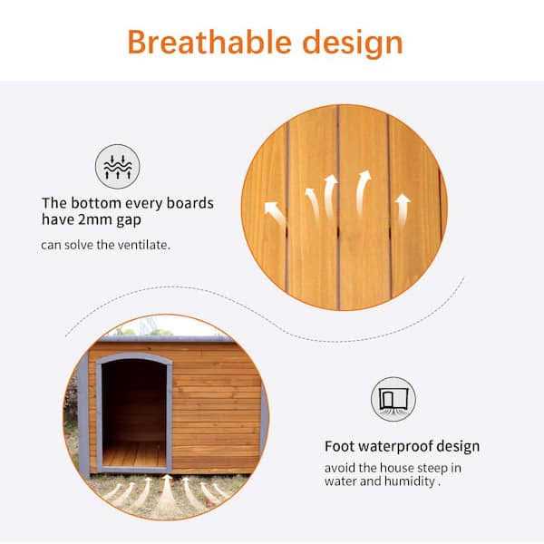 Large Brown Wooden Dog House U1454