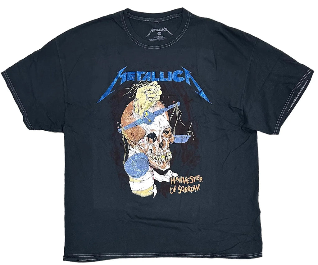 Metallica 1988 Tour Glitter Oversized Fit Tee T-Shirt T146223