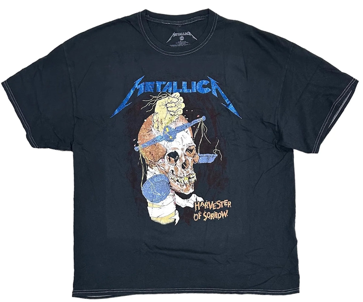 Metallica 1988 Tour Glitter Oversized Fit Tee T-Shirt T146223