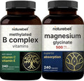 Magnesium Glycinate 500mg & Vitamin B Complex 240 Veggie Capsules L517