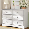 White 6 Drawer Wood Dresser K443