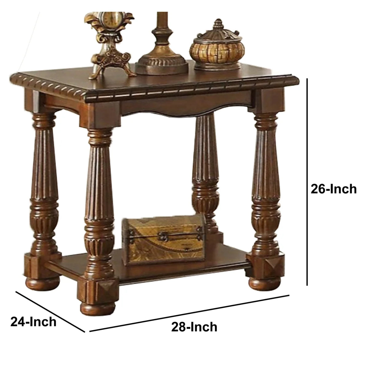Brown Rubber Wood End Table X65586