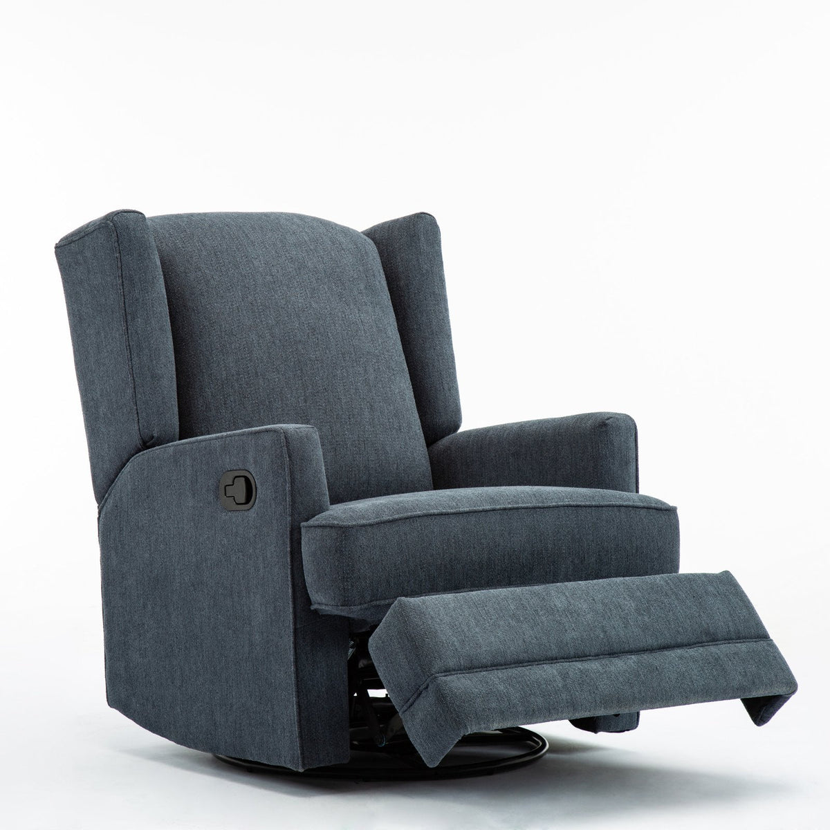 Beige Chenille Wingback Swivel Glider Recliner P54596
