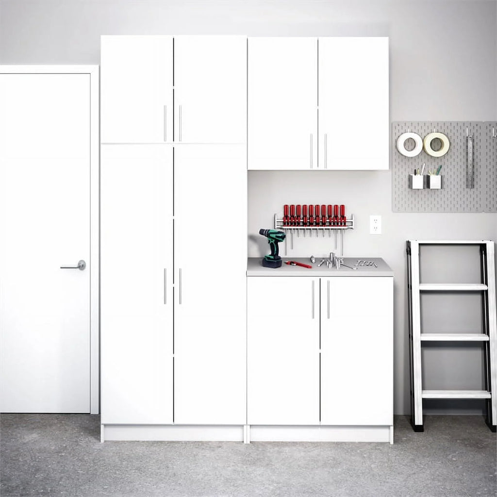 White Engineered Wood Base Cabinet with Melamine Countertop Y2997