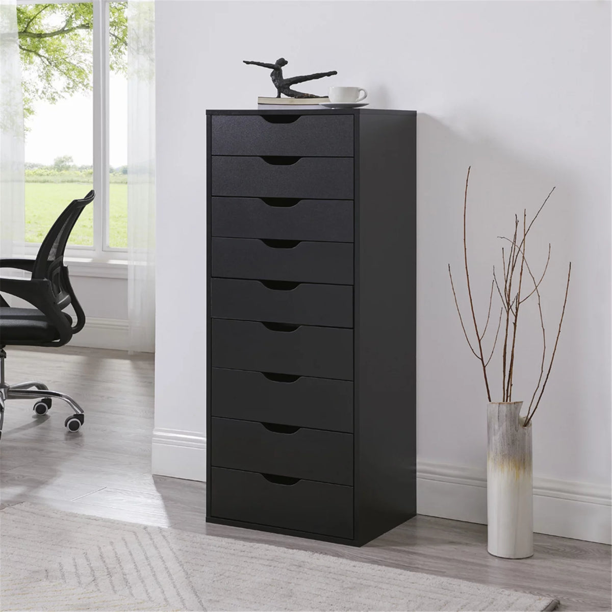 White 5 Drawer Storage Cabinet with Shelf U440096