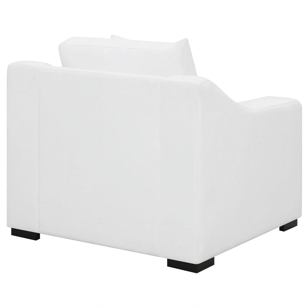 White Upholstered Fabric Chair with Sloped Arms G852053