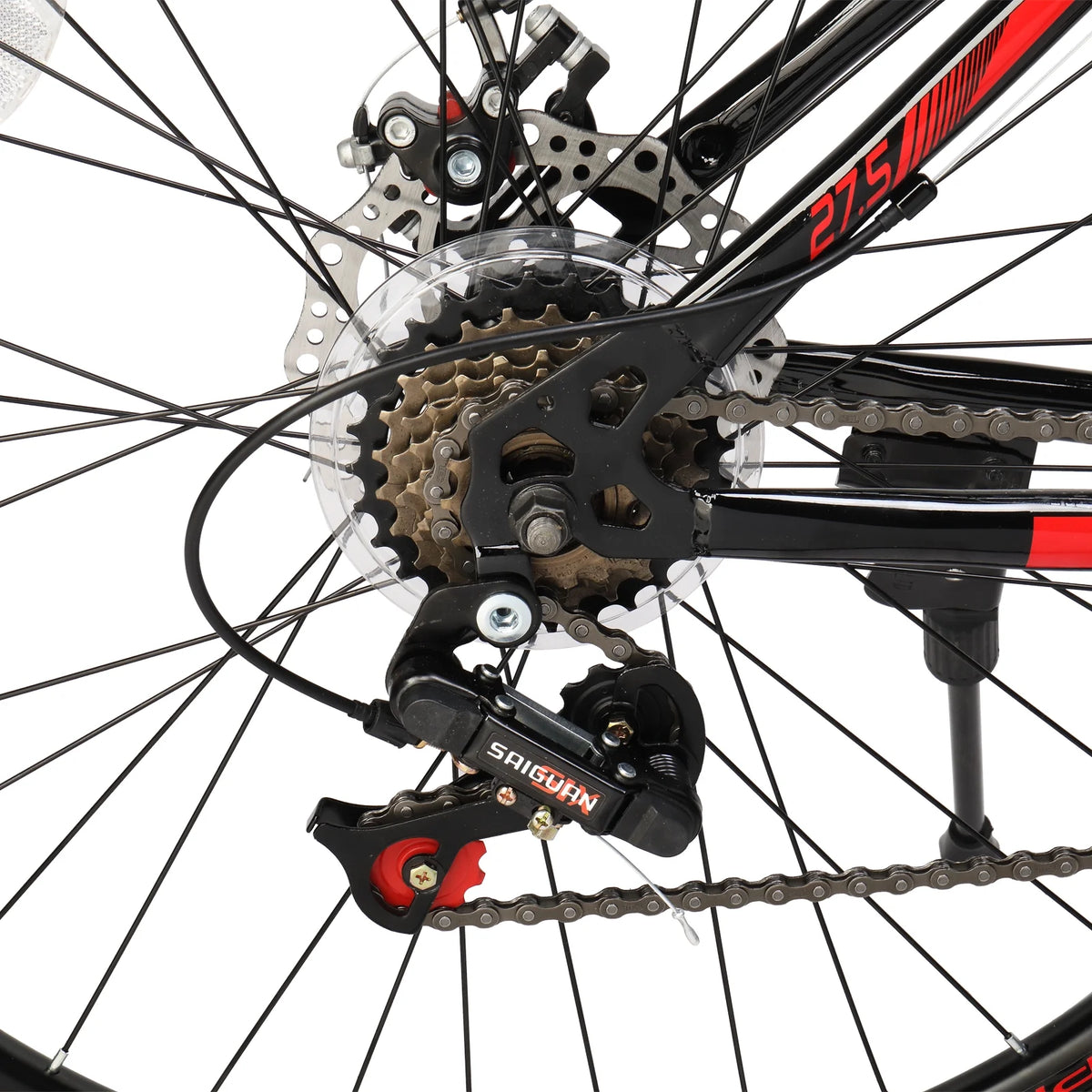 27.5in 21 Speed Mountain Bike with Disc Brakes & Suspension, Black X325156