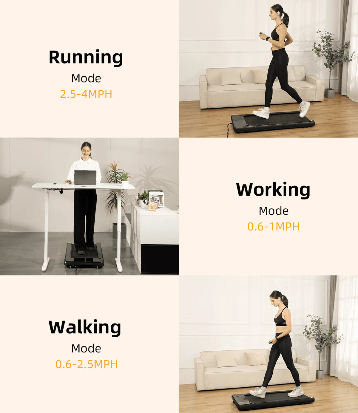 Under Desk Treadmill with Remote Control LED Display W9249