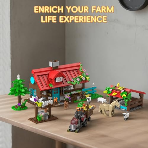 Farm House Building Set 791 Pcs with Tractor Horse Animals I743