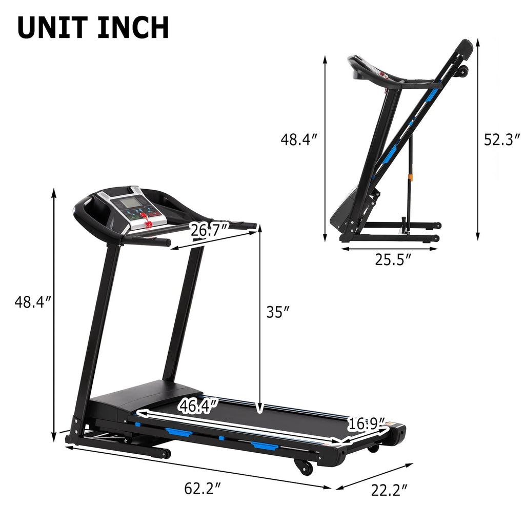 Electric Folding Treadmill 3.25 HP with LCD Display I786