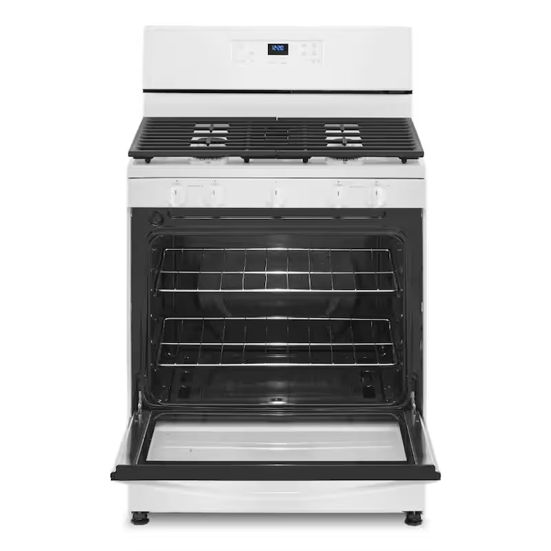 5-Burner Freestanding Gas Range in White T4562