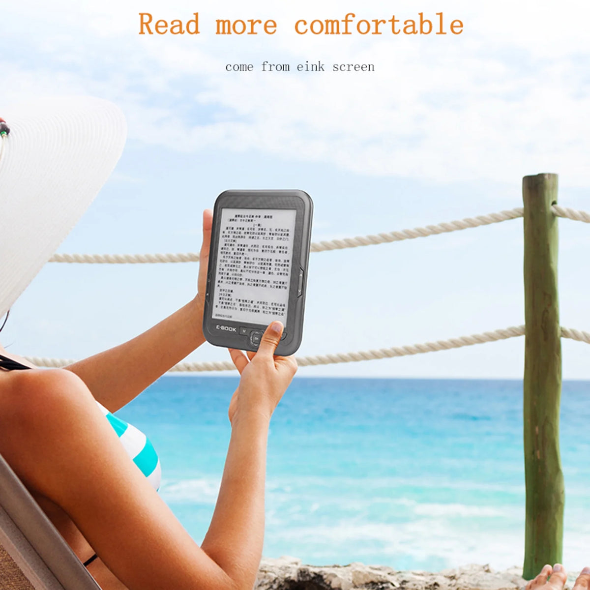 Ebook Reader High Clear Ink Screen Double RAM Adjustable Fonts 1024*768 Resolution K27008
