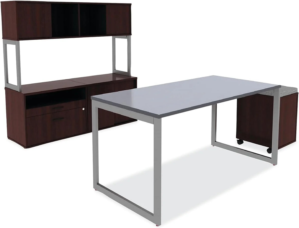2-Drawer Low File Cabinet Credenza - Mahogany F147808