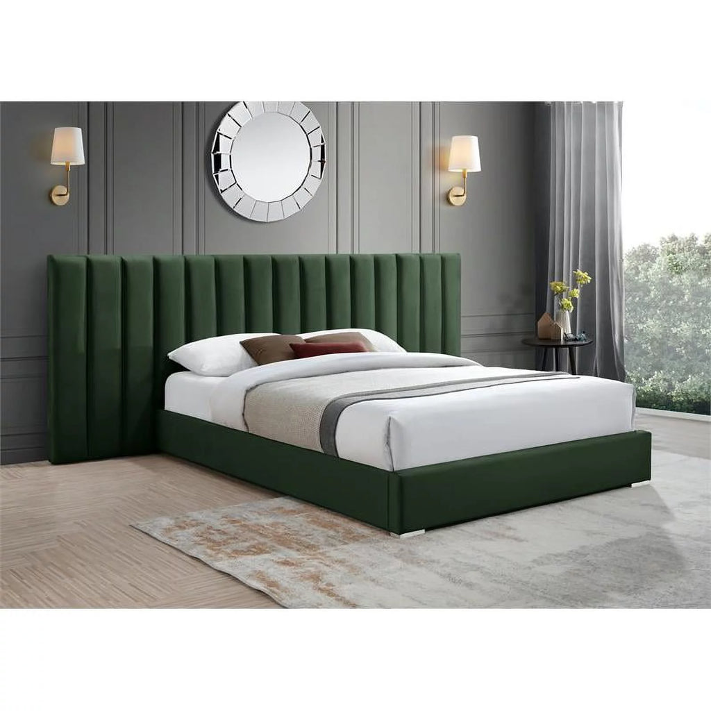 Green Velvet King Bed L1973