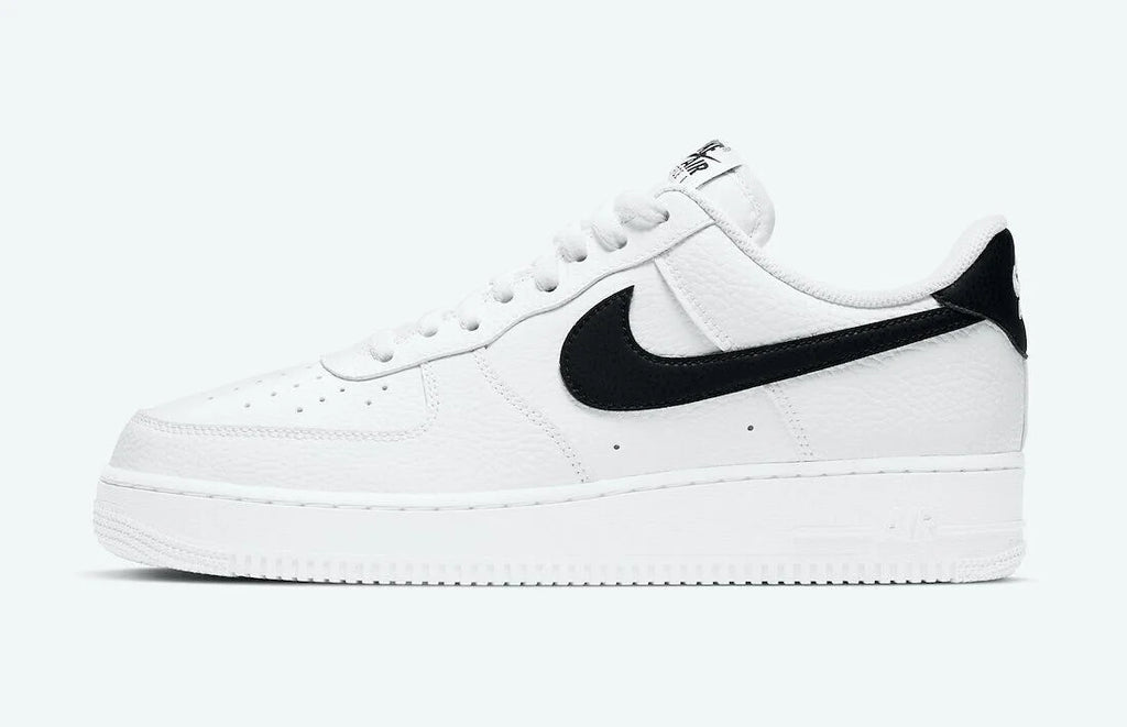 White Black Leather Sneaker Shoes V763