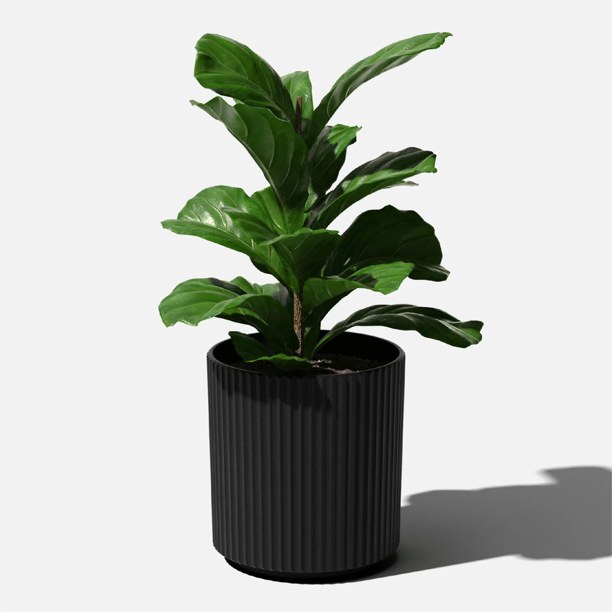 16" Plastic-Stone Planter Black N804931
