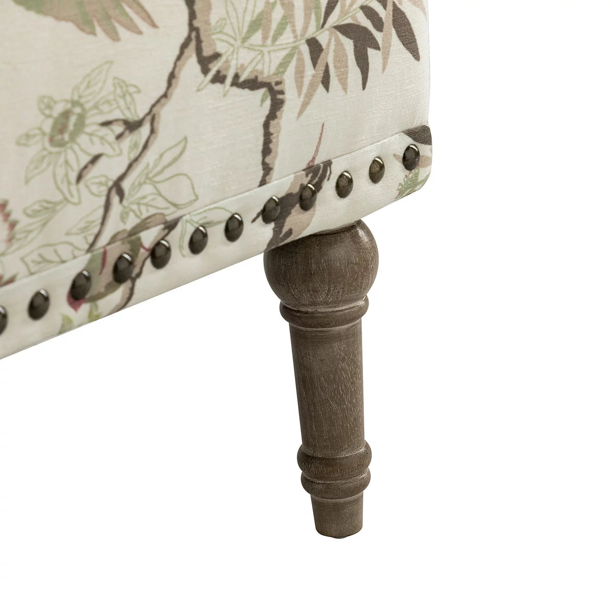 Navy Floral Upholstered Accent Armchair M432