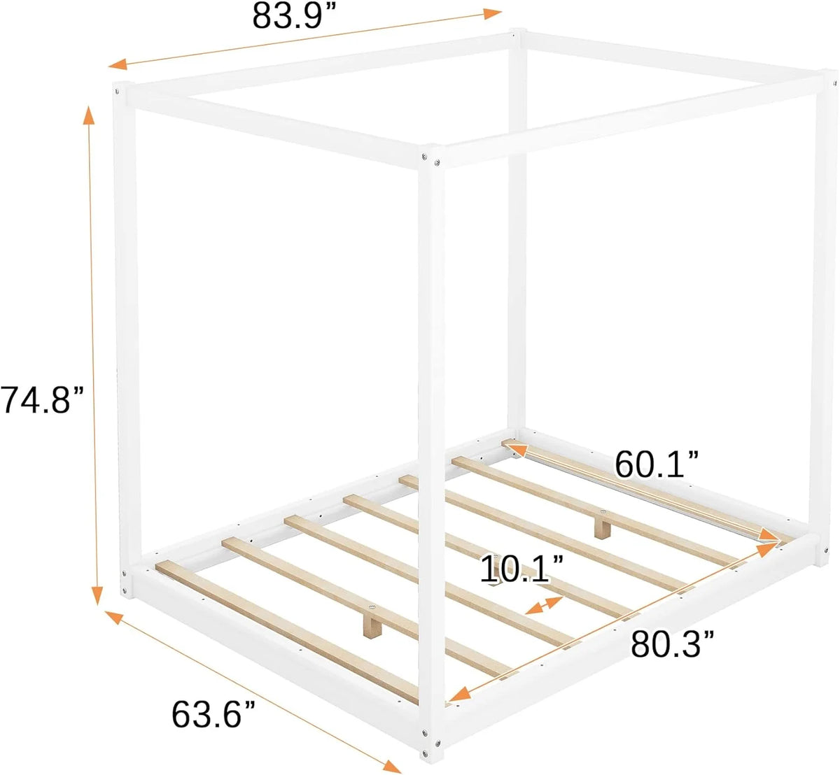 Queen Size Wooden Canopy Platform Bed Frame Y4400