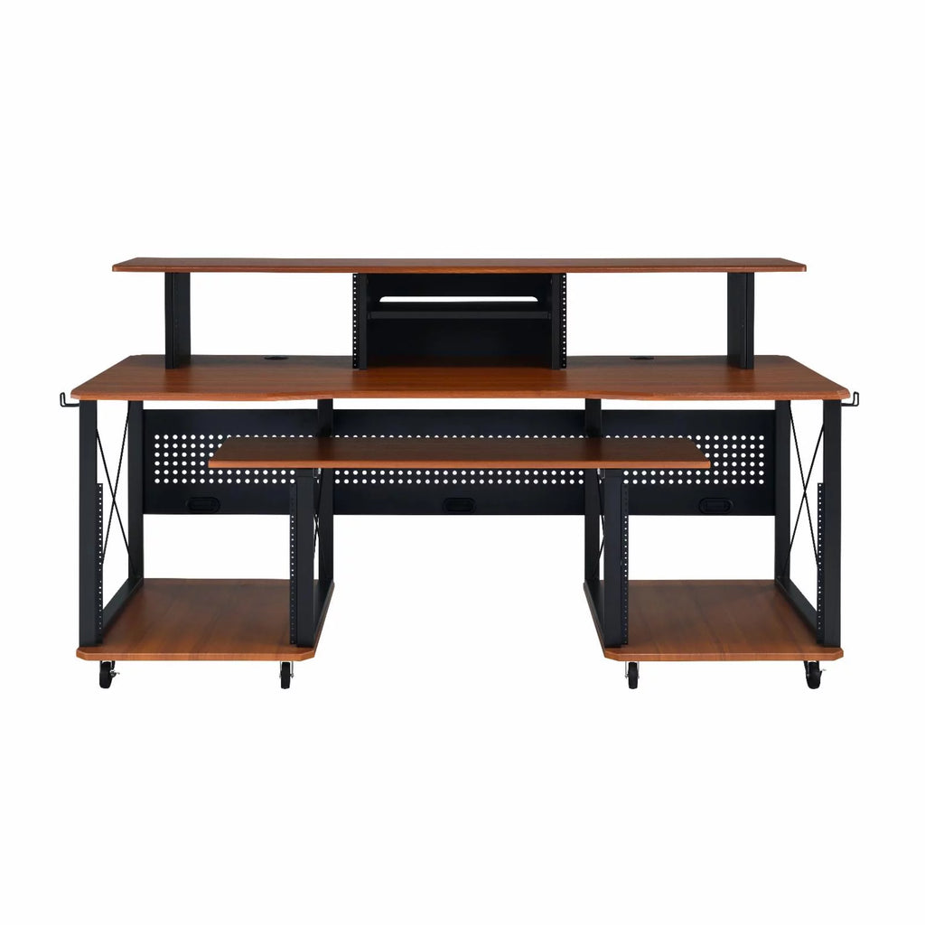 Black Music Desk with Shelves B4124