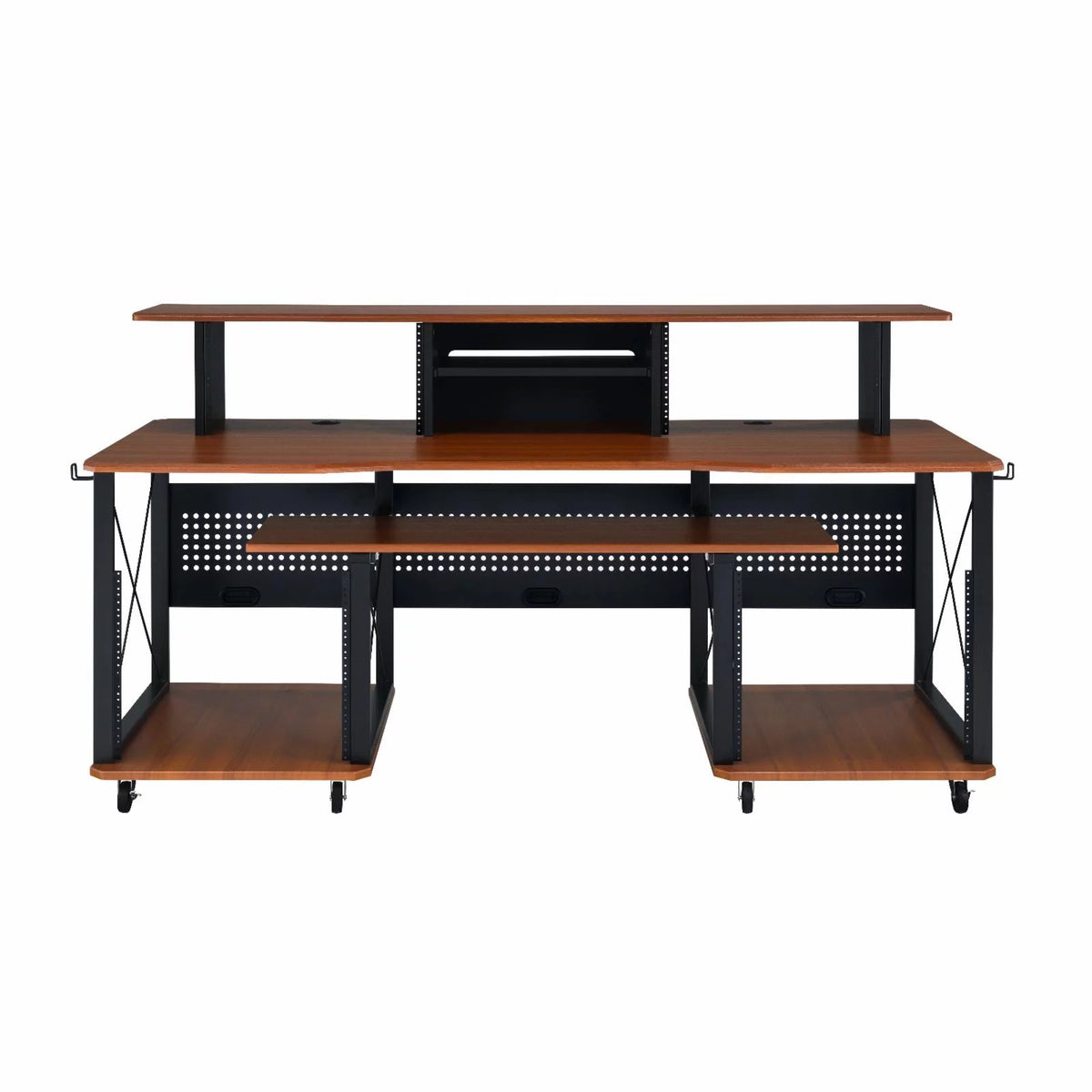 Black Music Desk with Shelves B4124