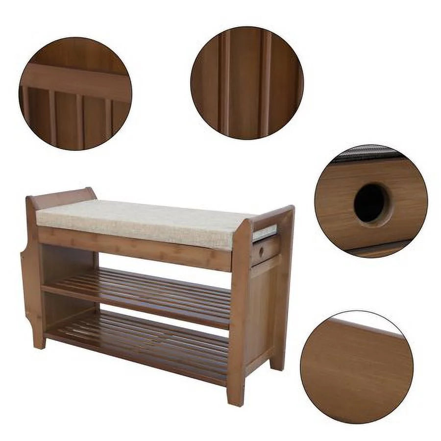 2 Tier Shoe Storage Bench with Drawer H72043
