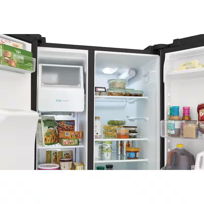 36 in. 25.6 cu. ft. Black Side by Side Refrigerator Q960