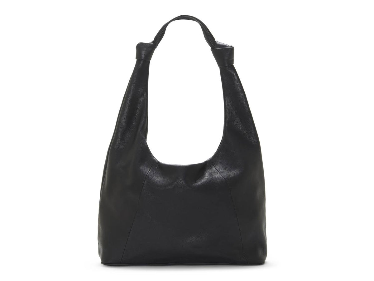 Black Leather Shoulder Bag V9359