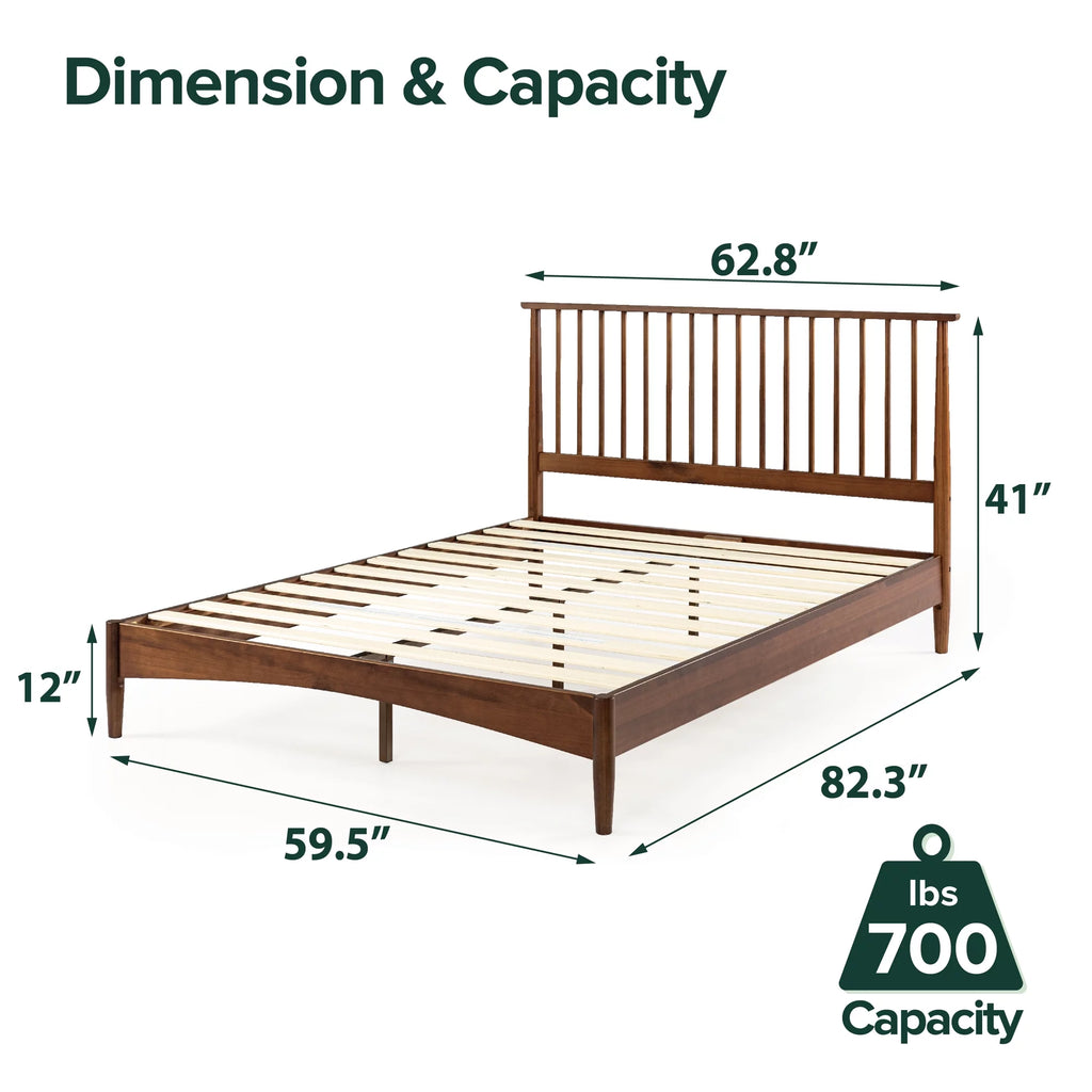 Queen Wood Platform Bed Frame D3682