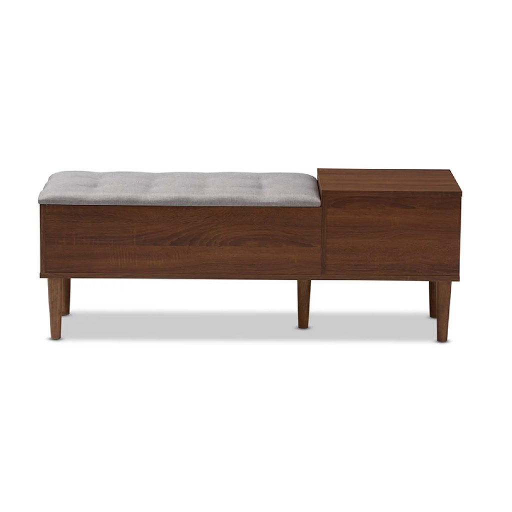 Oak and Dark Brown Wood 1-drawer Storage Bench A331