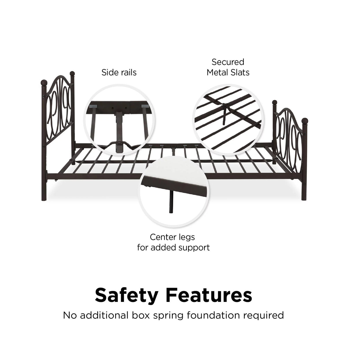 Queen Bronze Metal Platform Bed I3433