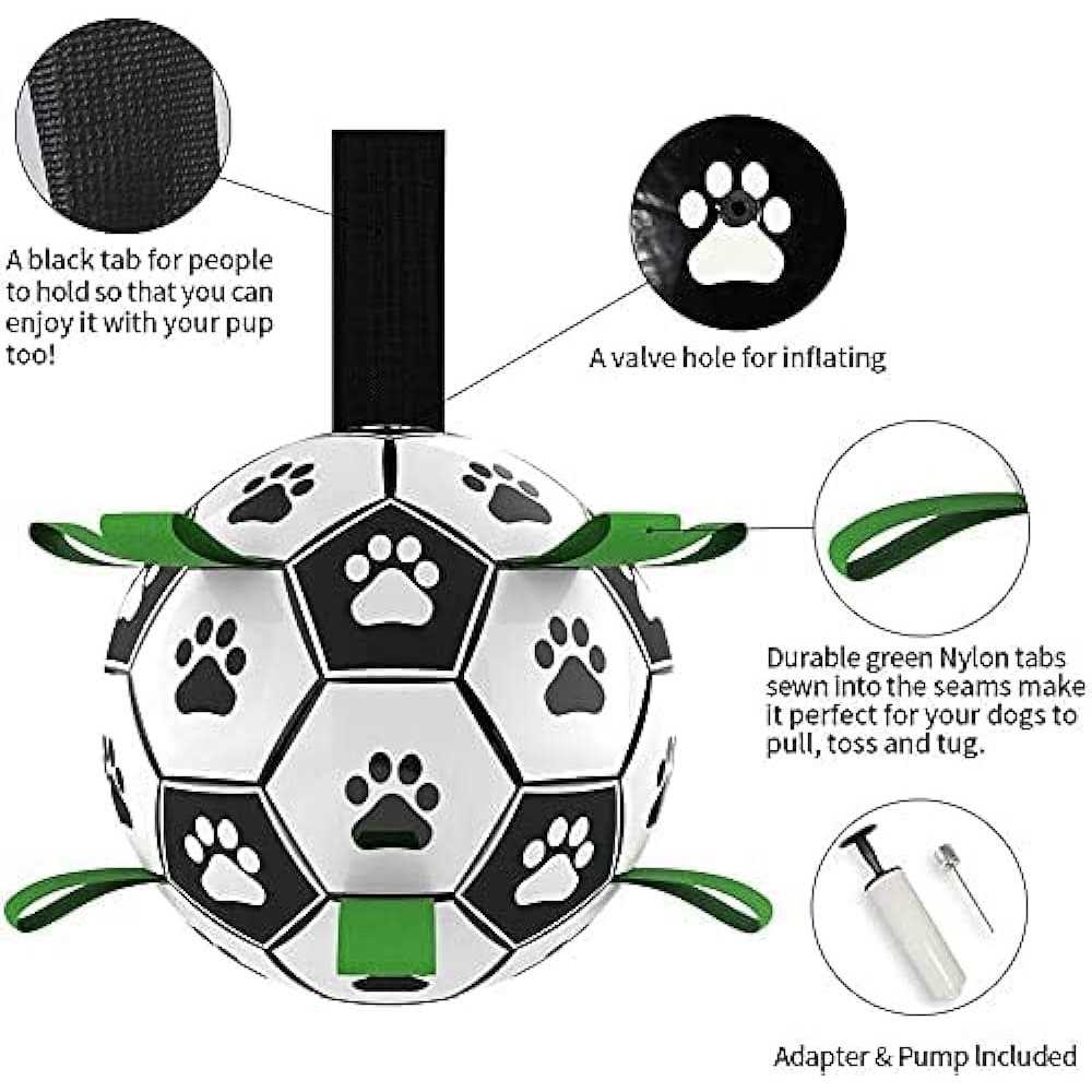 Dog Toys Soccer Ball with Straps Interactive Dog Toys W257