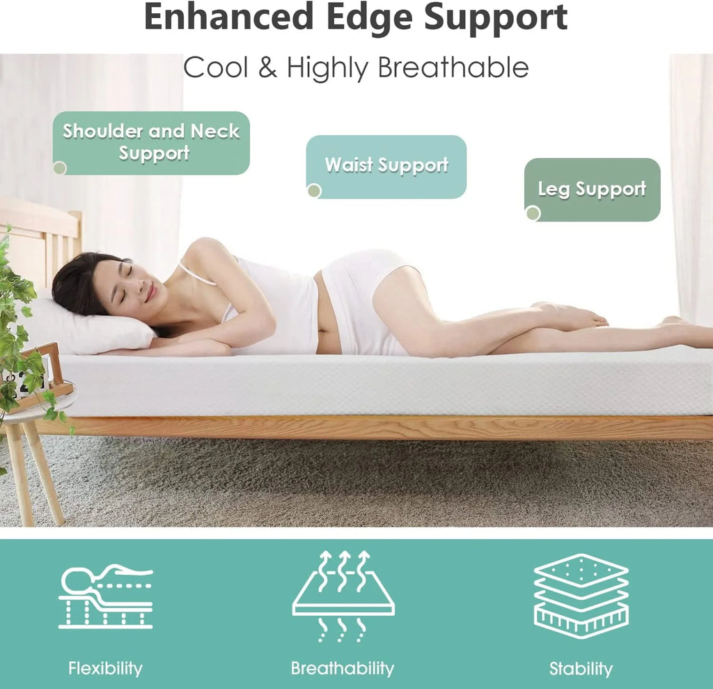 Gel Memory Foam Medium Firm Mattress, 10 in Full M3795