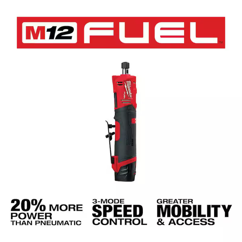 12V Lithium-Ion Brushless Cordless 1/4 in. Straight Die Grinder Kit H736