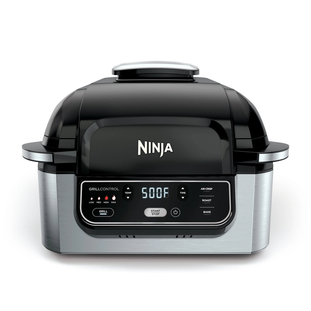 4-in-1 Indoor Grill with 4-qt Air Fryer, Black/Stainless C30240