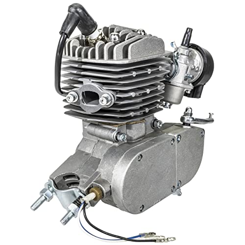 80cc Motorized Bicycle Engine Kit Ceramic Coated Cylinder Silver 36 Tooth S646