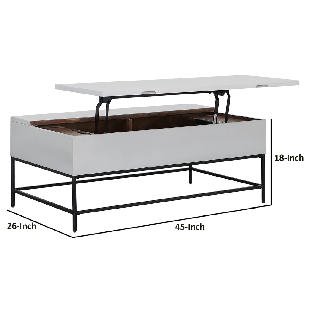 45 Inch Rectangular Mango Wood Lift Top Coffee Table C538