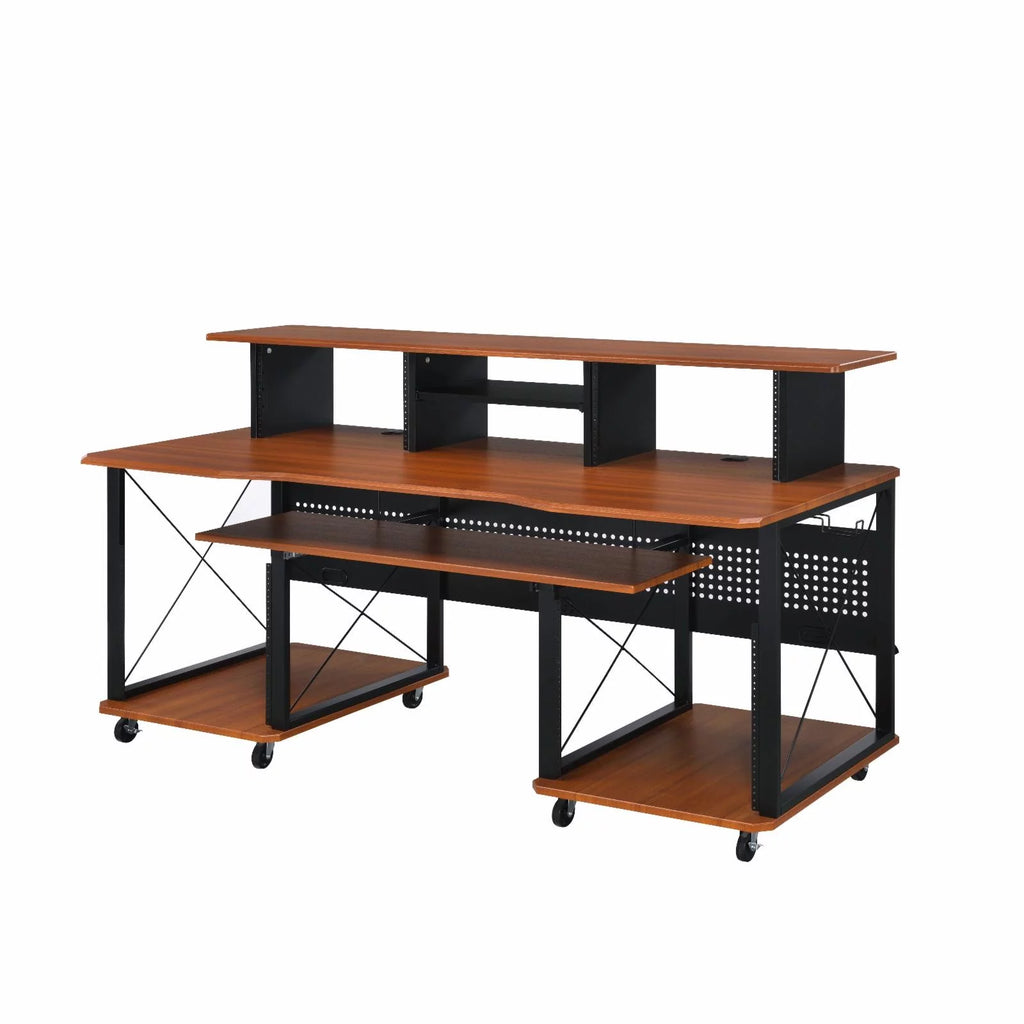 Black Music Desk with Shelves B4124